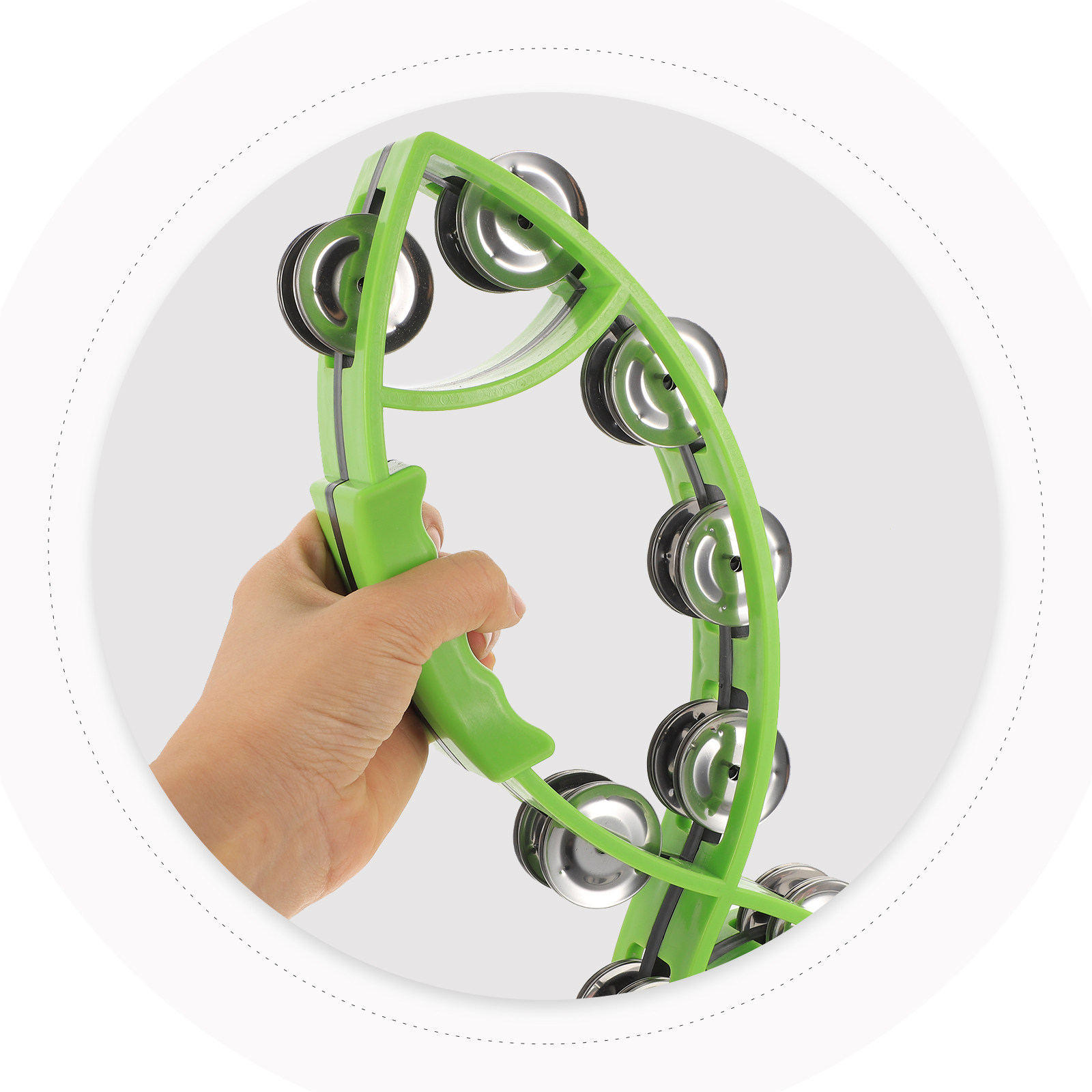 Musical Instrument Tambourine - Handheld Tambourine Portable Percussion Instrument Bright