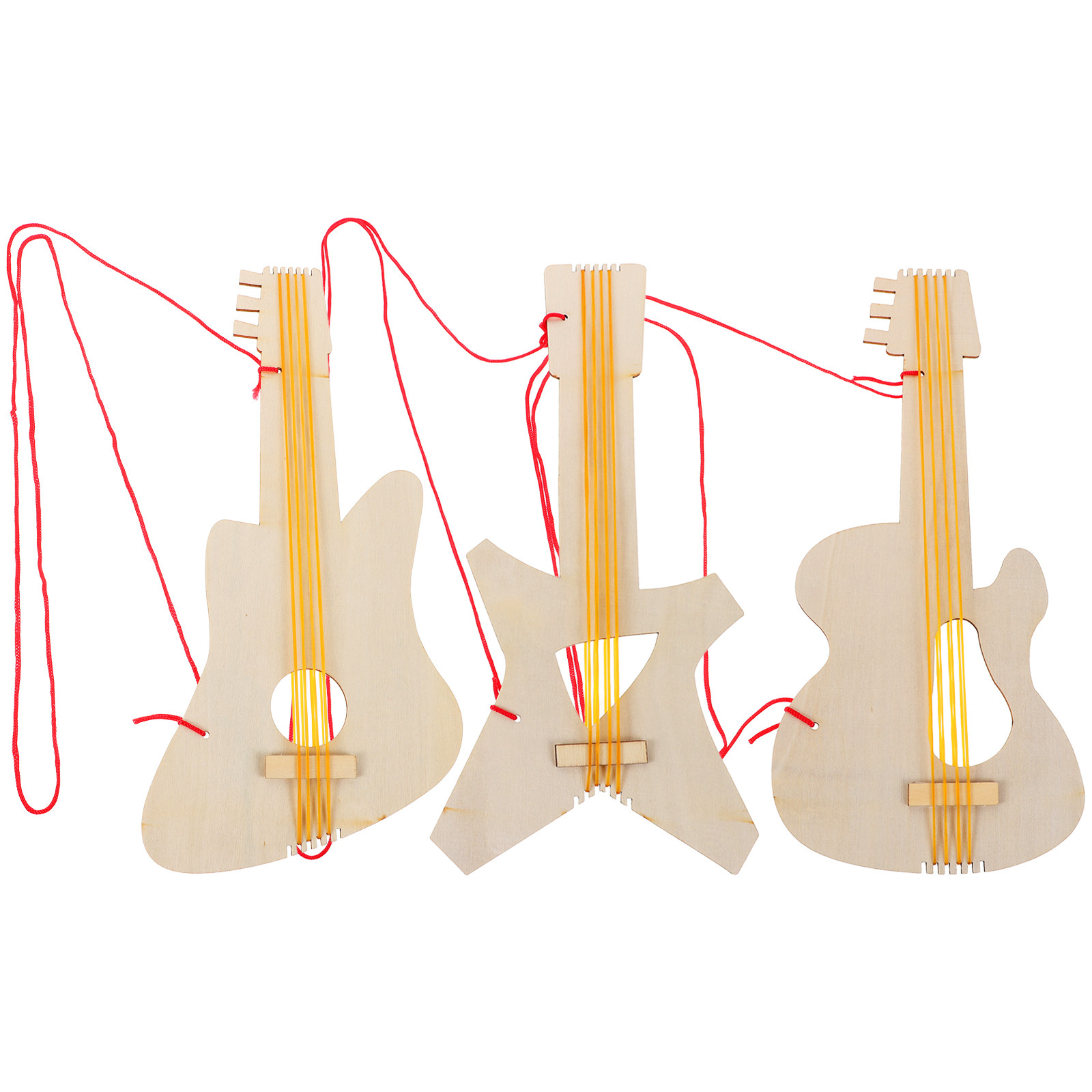 Musical Instrument Diy For Kids - 3Pcs Kids DIY Wooden Guitar Cutouts
