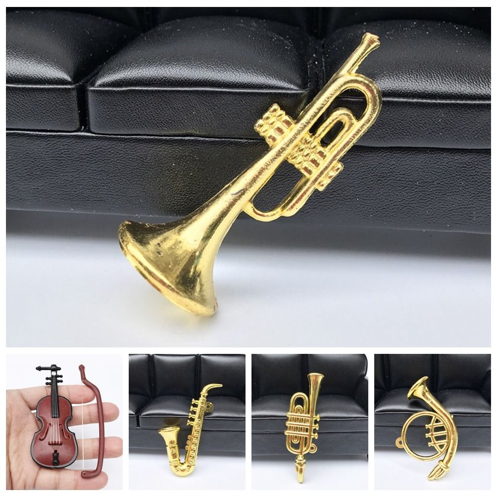 Musical Instrument Japan - Miniature Model Mini Golden Trumpet Saxophone
