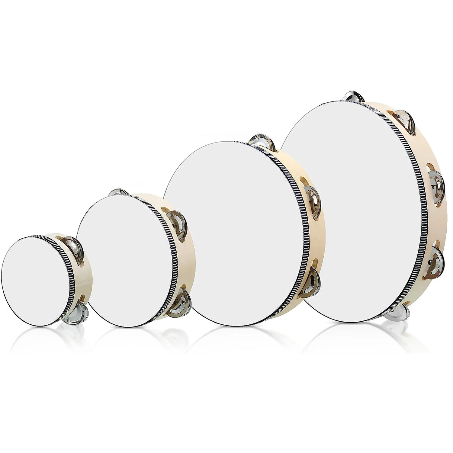 Musical Instrument Tambourine - Miwayer Wooden Tambourine with Metal Jingles