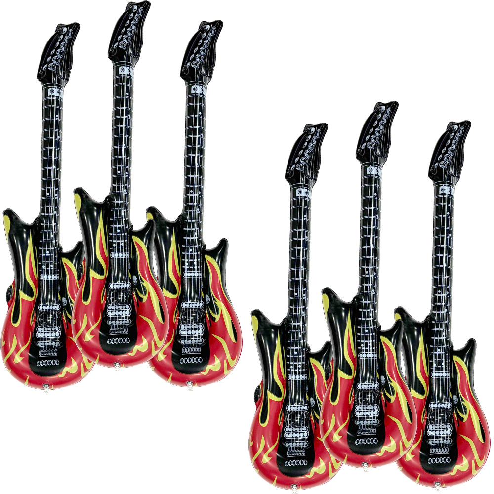 Musical Instruments Game - 6-Piece Inflatable Flame Guitar Inflatable Musical
