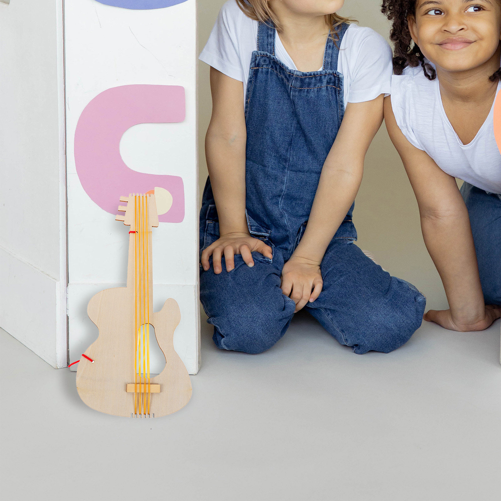 3Pcs Kids DIY Wooden Guitar Cu - Musical Instrument Diy For Kids ulasan dan harga