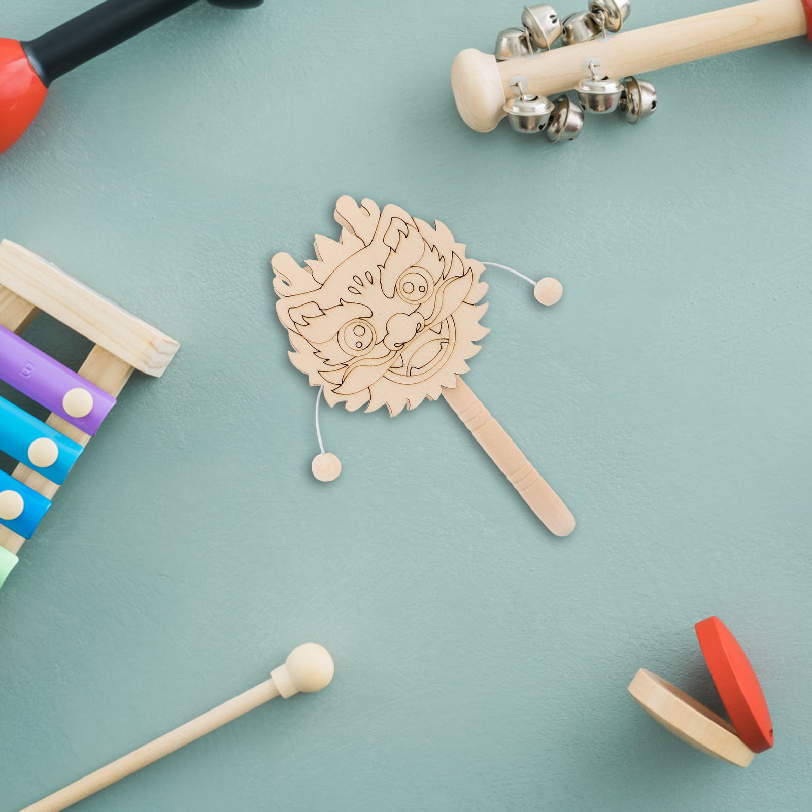 Unfinished Wooden Rattle Drum  - Musical Instrument Diy For Kids ulasan dan harga