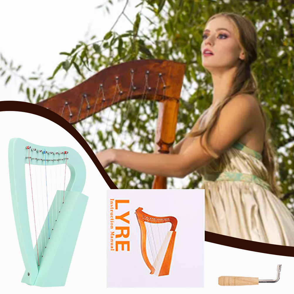 8 Strings Lyre Harp Solid Wood - Musical Instrument Harp ulasan dan harga
