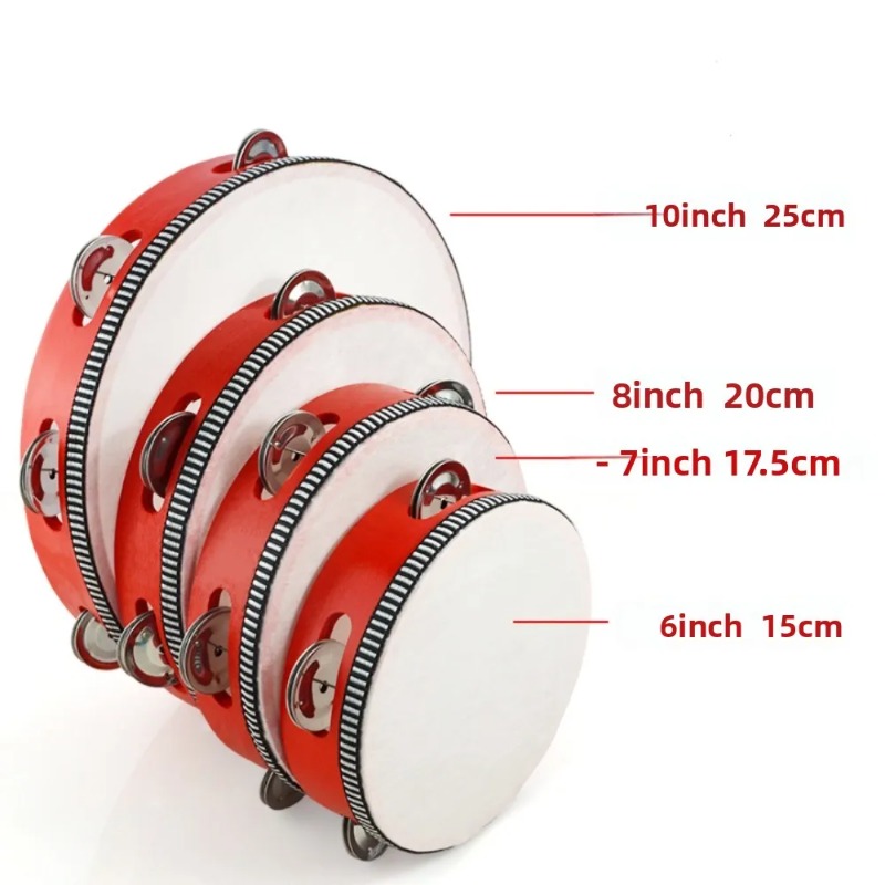 4/6/8/10 Inch Hand Held Metal  - Musical Instrument Tambourine ulasan dan harga