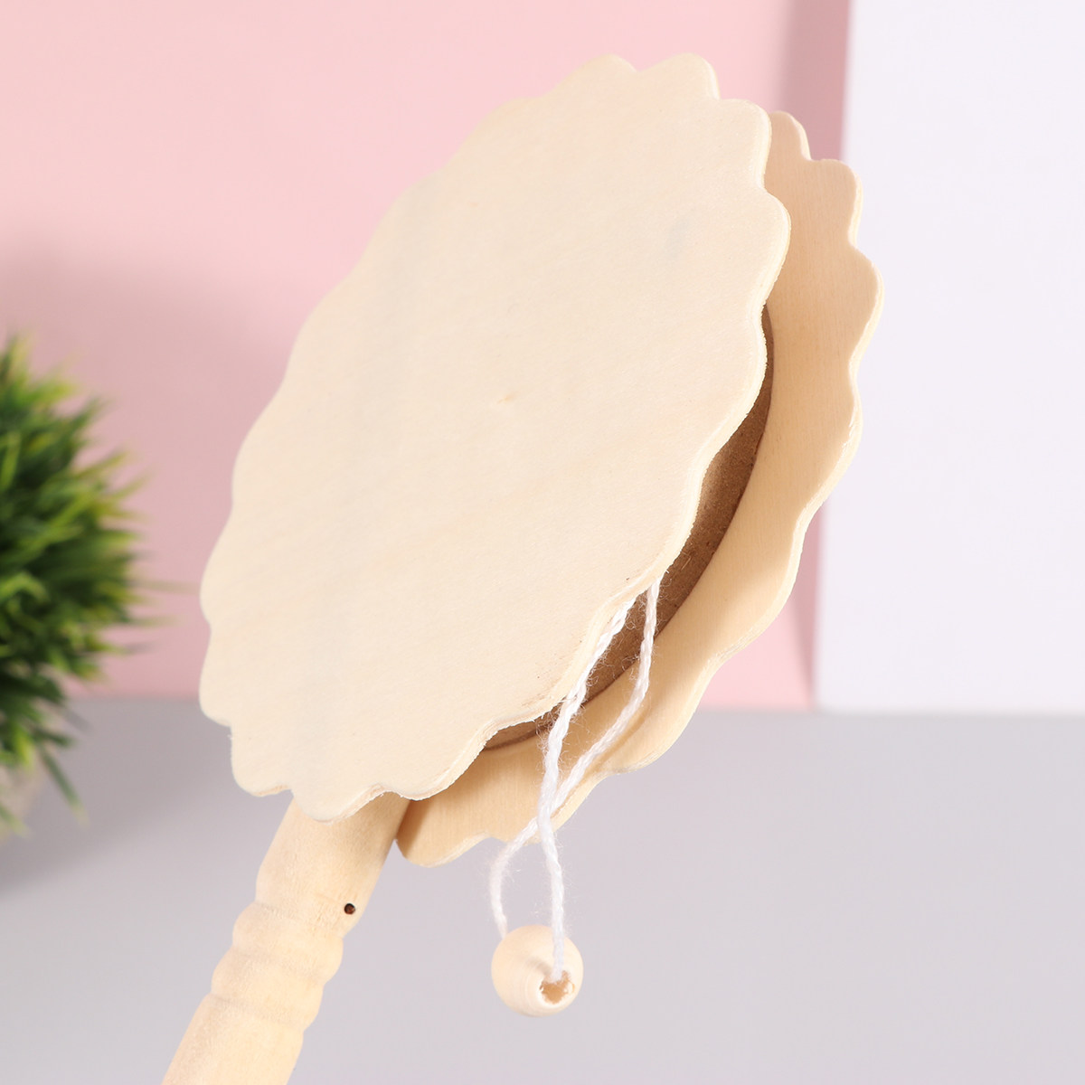 5Pcs A Drum Shaped Rattle Wood - Musical Instrument Diy For Kids ulasan dan harga