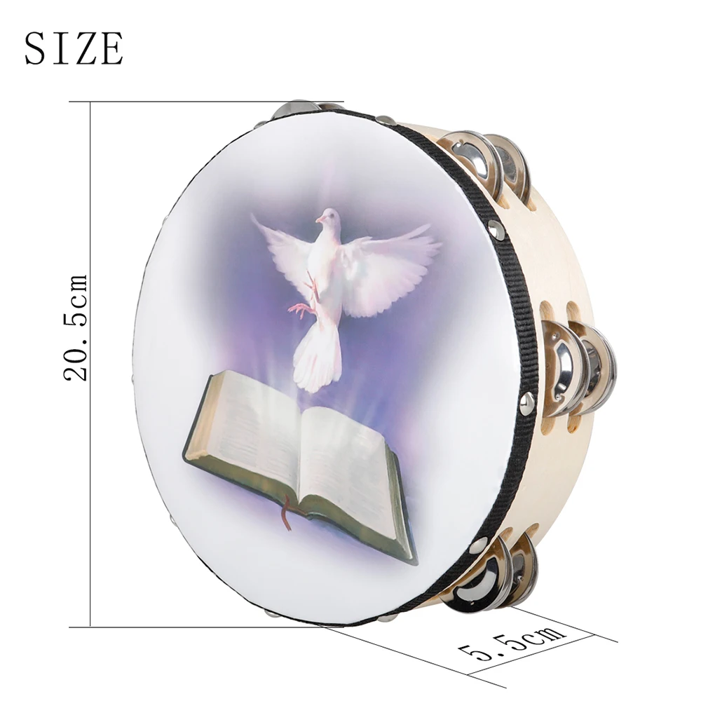 8 Inch Tambourine Peace Pigeon - Musical Instrument Gif ulasan dan harga