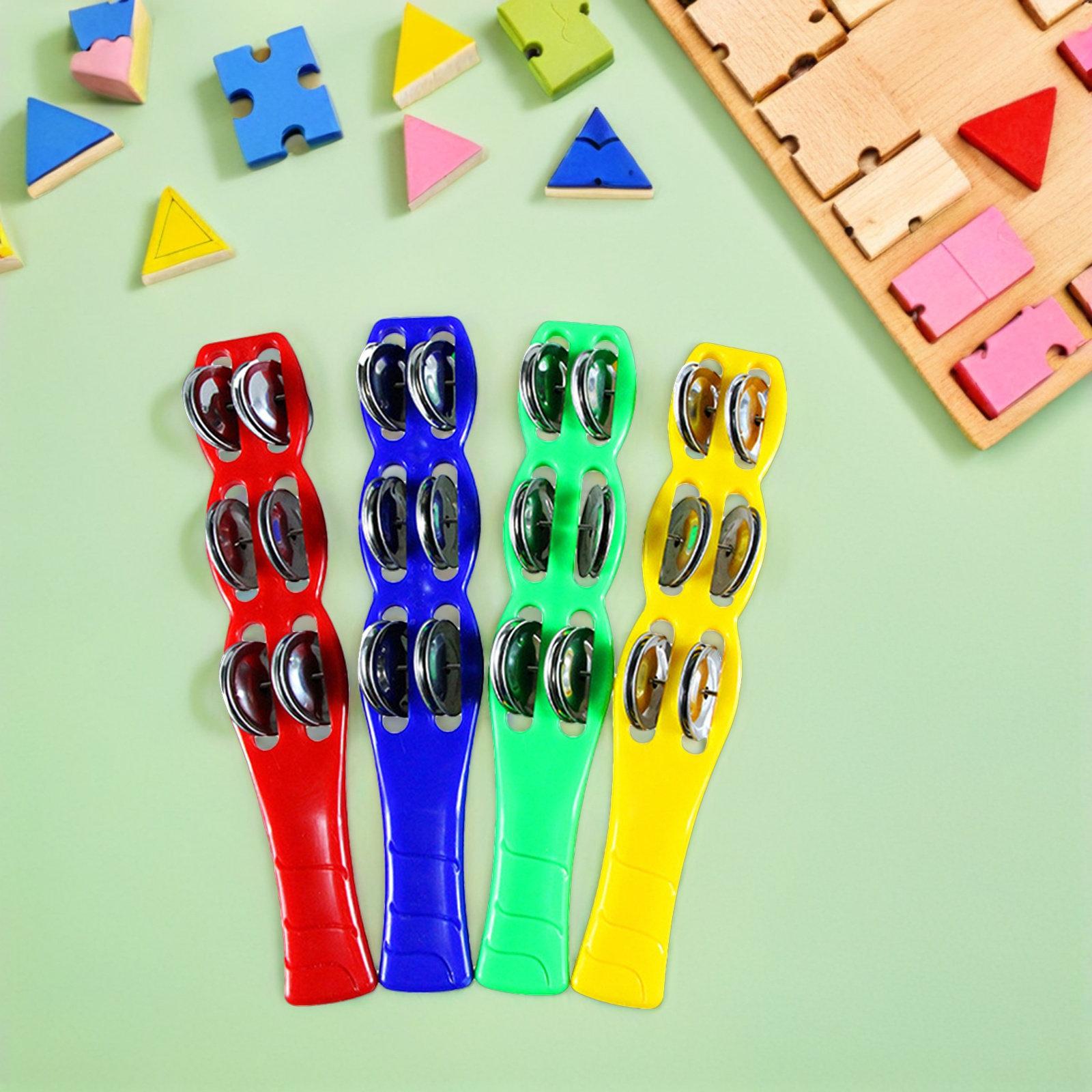 4Pcs Jingle Sticks Plastic Col - Musical Instrument Tambourine ulasan dan harga