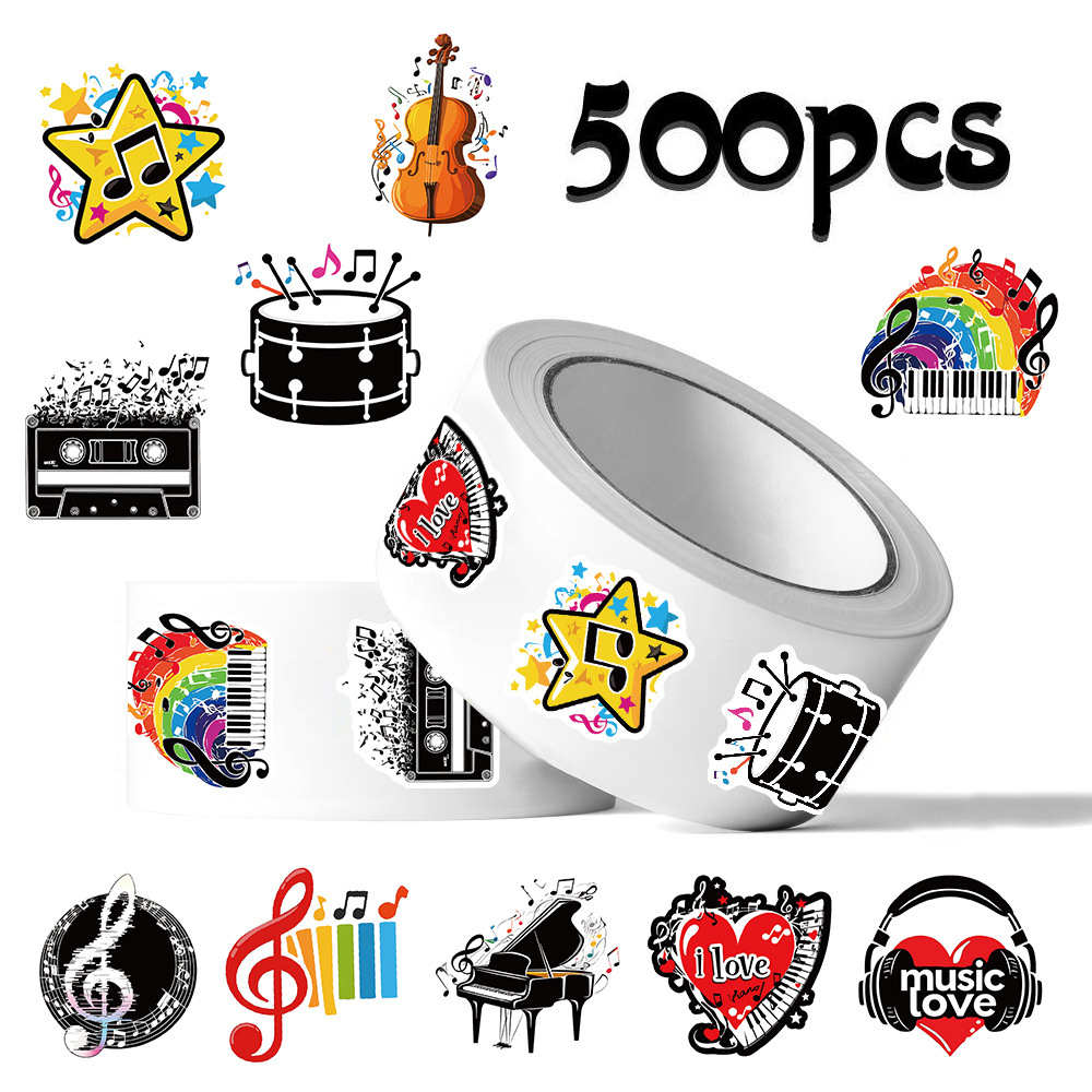 500pcs Roll Stickers Musical I - Musical Instrument Diy For Kids ulasan dan harga