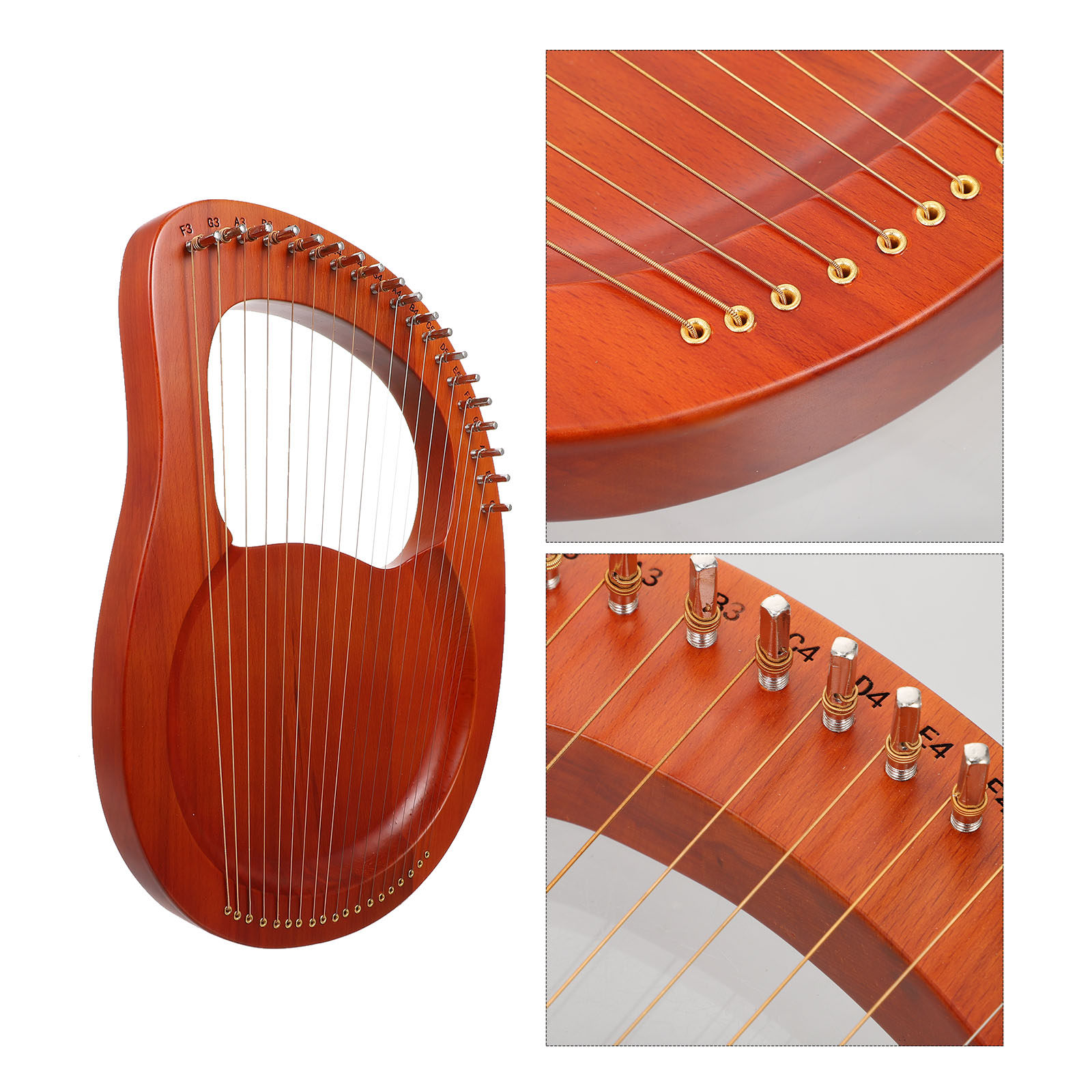 1Set Portable Lyre Harp 19 Str - Musical Instrument Harp ulasan dan harga