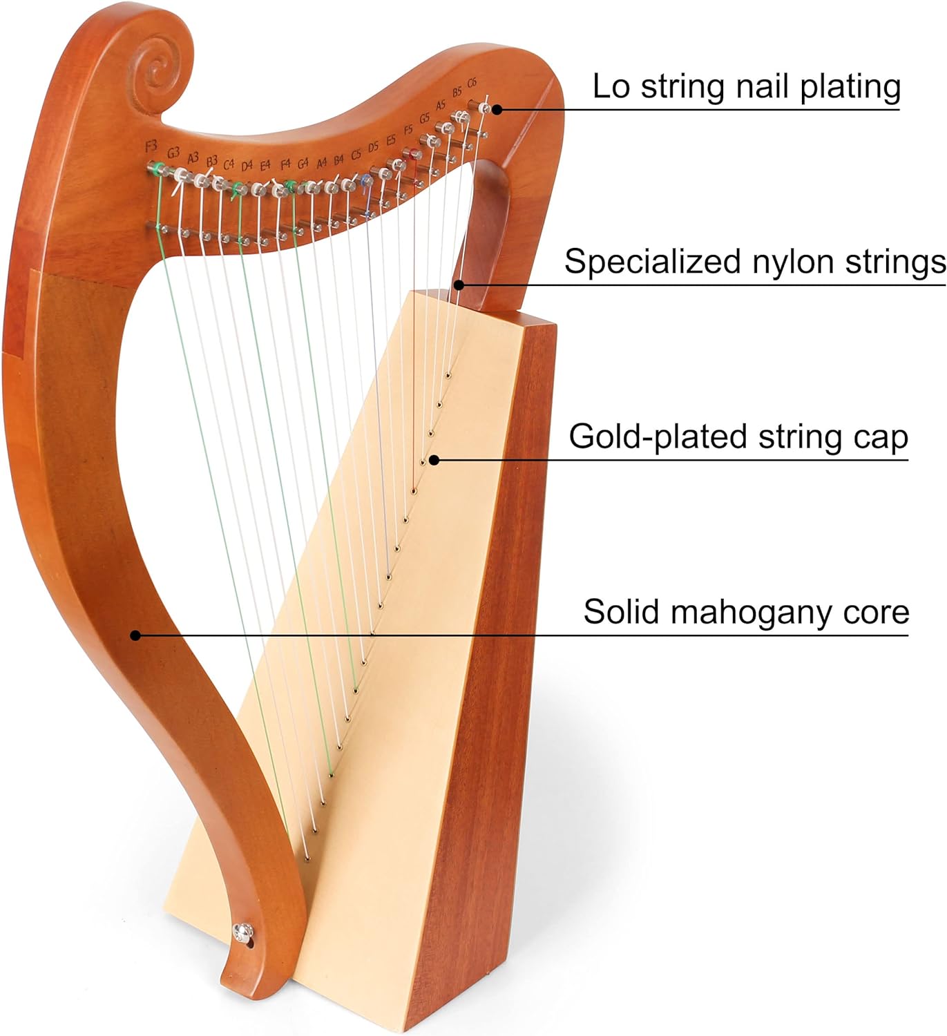 15 19 String Mini Harp Lyre Pi - Musical Instrument Harp ulasan dan harga