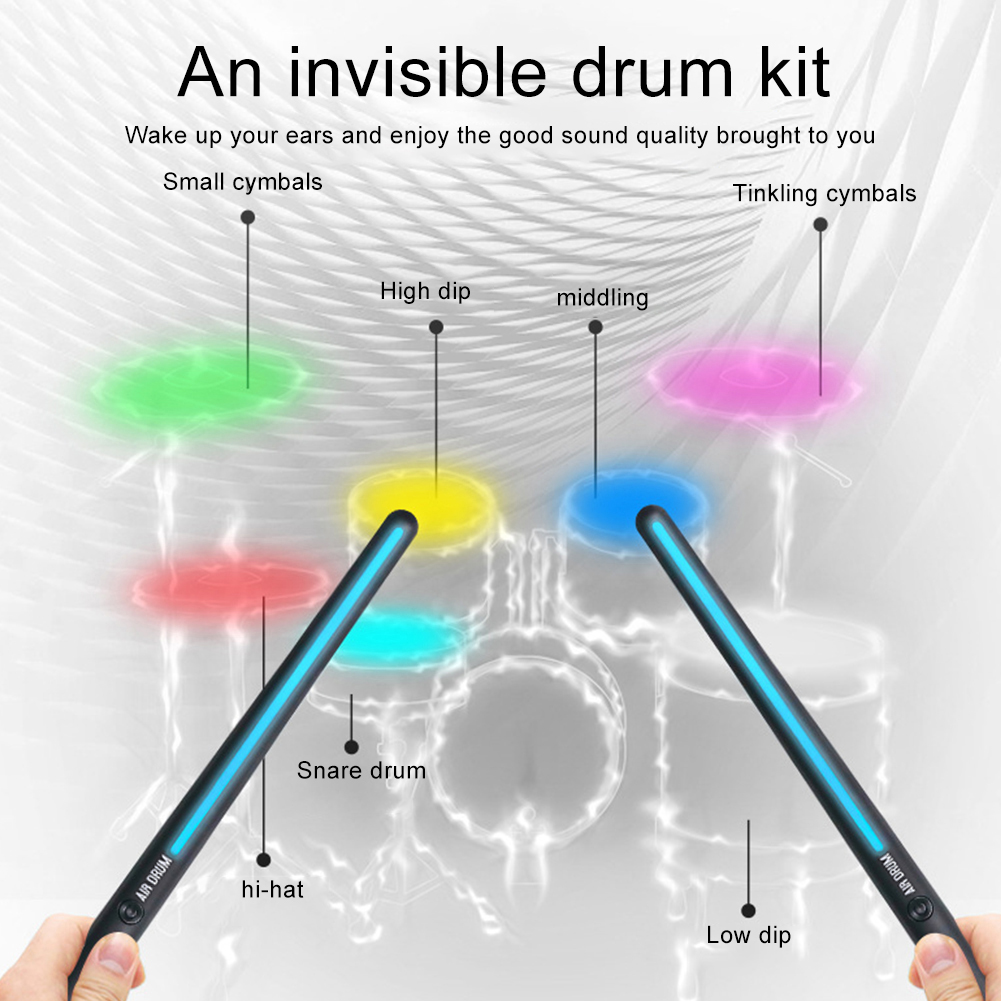 Portable Air Drum Set Air Drum - Musical Instrument Virtual ulasan dan harga